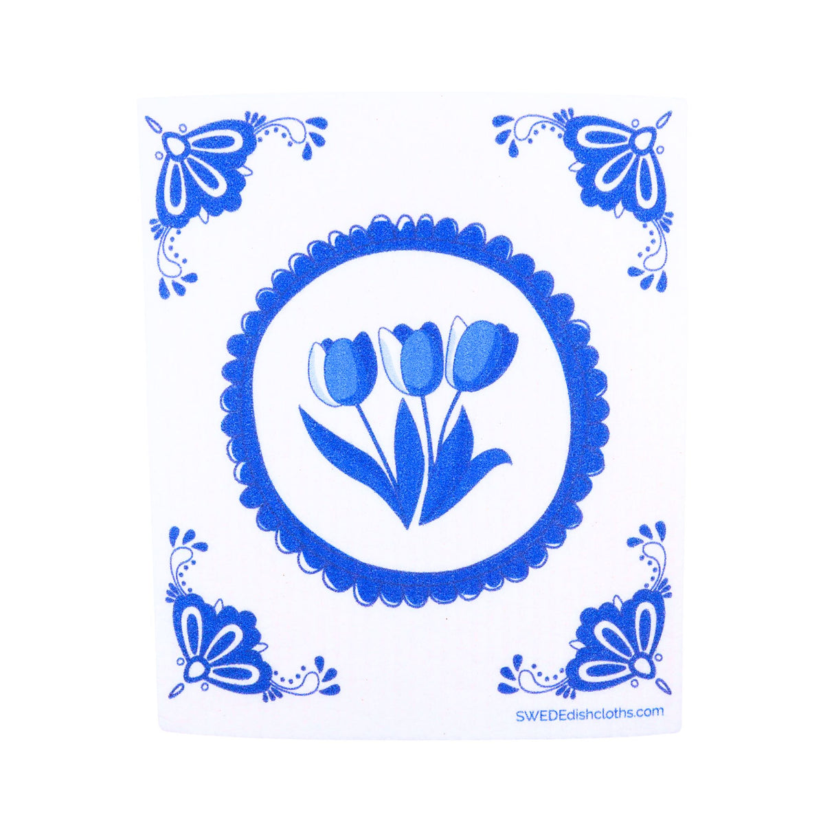 Delft Tulips Swedish Dishcloth
