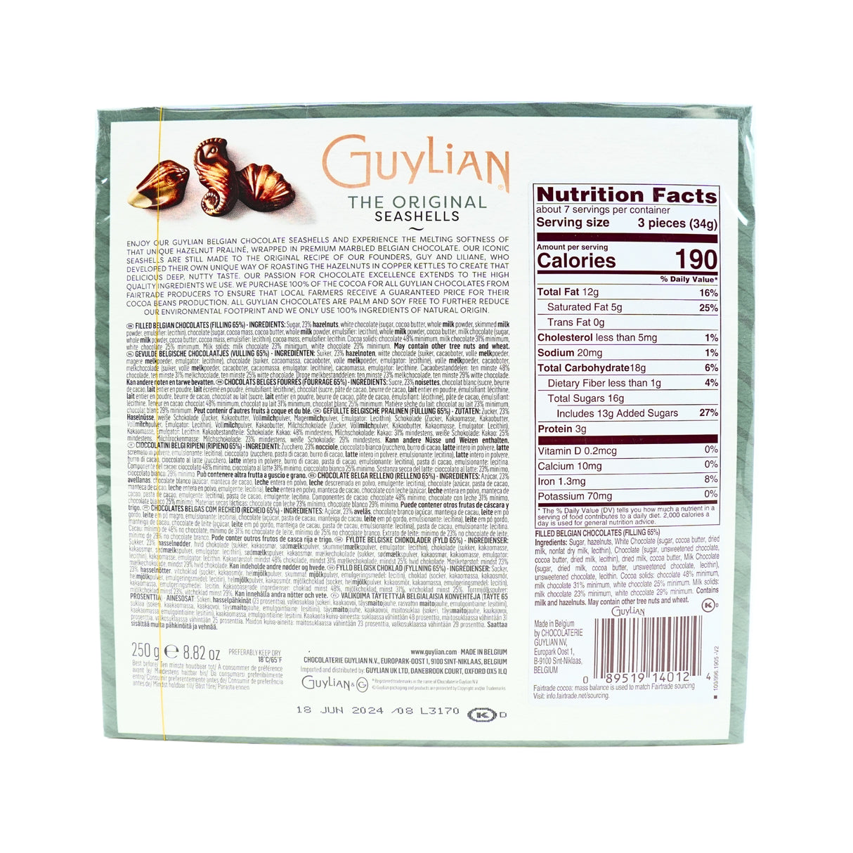 Guylian  Praline Seashells 8.8 oz gift box