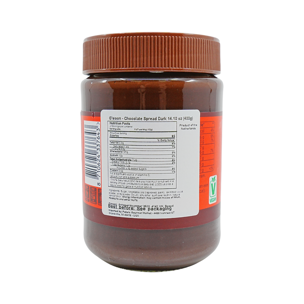 Gwoon DARK Chocolate Spread 14 oz jar