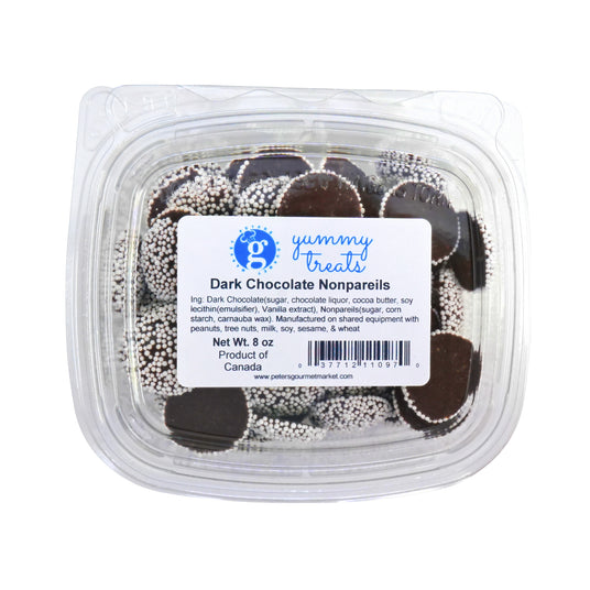 Dark Chocolate White Nonpareils  8 oz