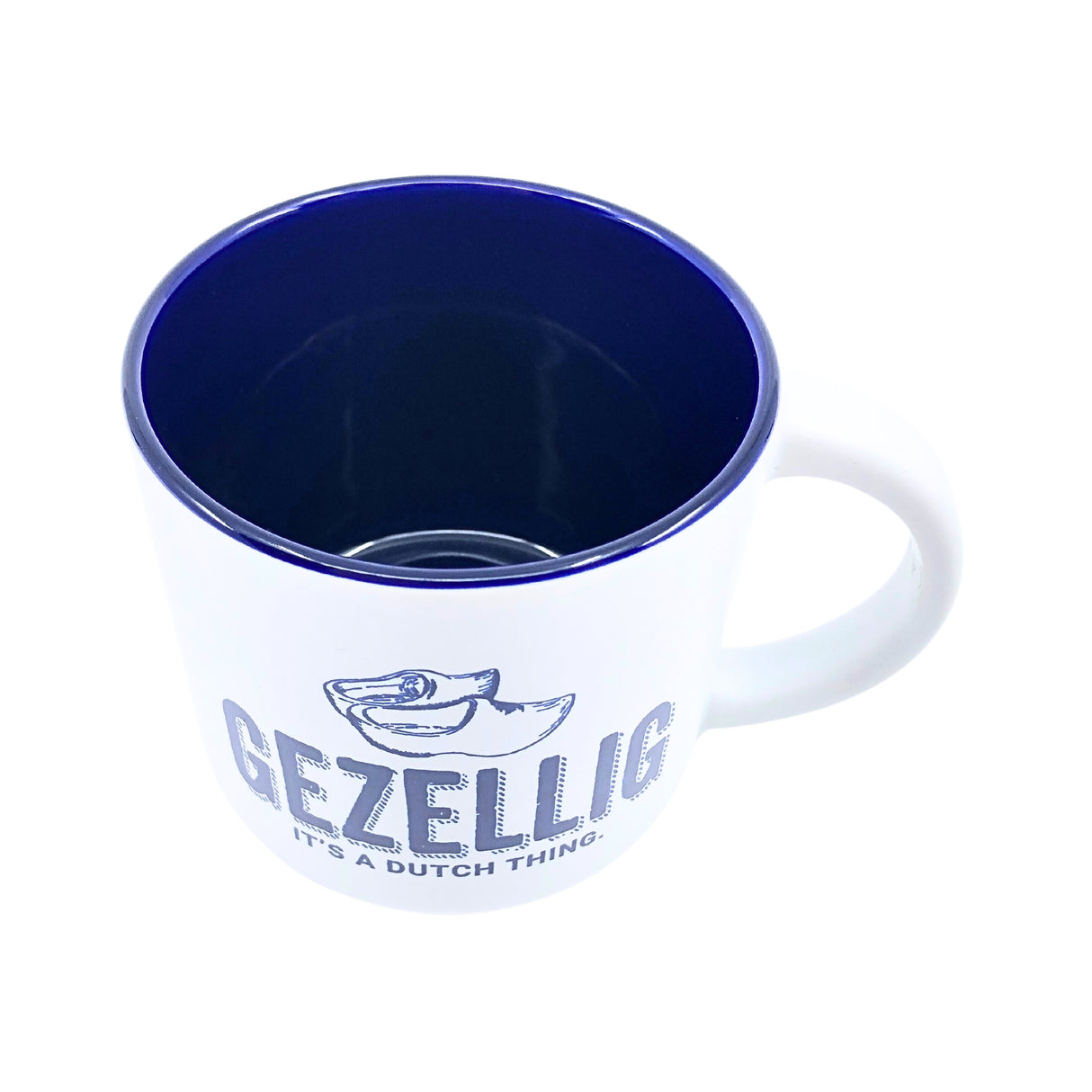 Gezellig It's A Dutch Thing White & Blue Matte 14oz Mug