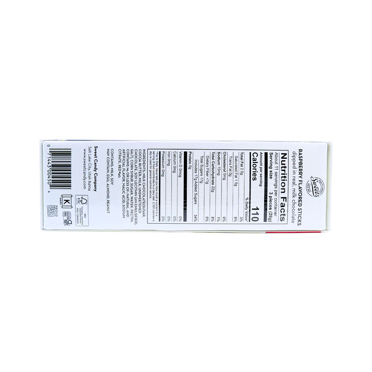Sweets Milk Chocolate Raspberry Sticks 10.5 oz