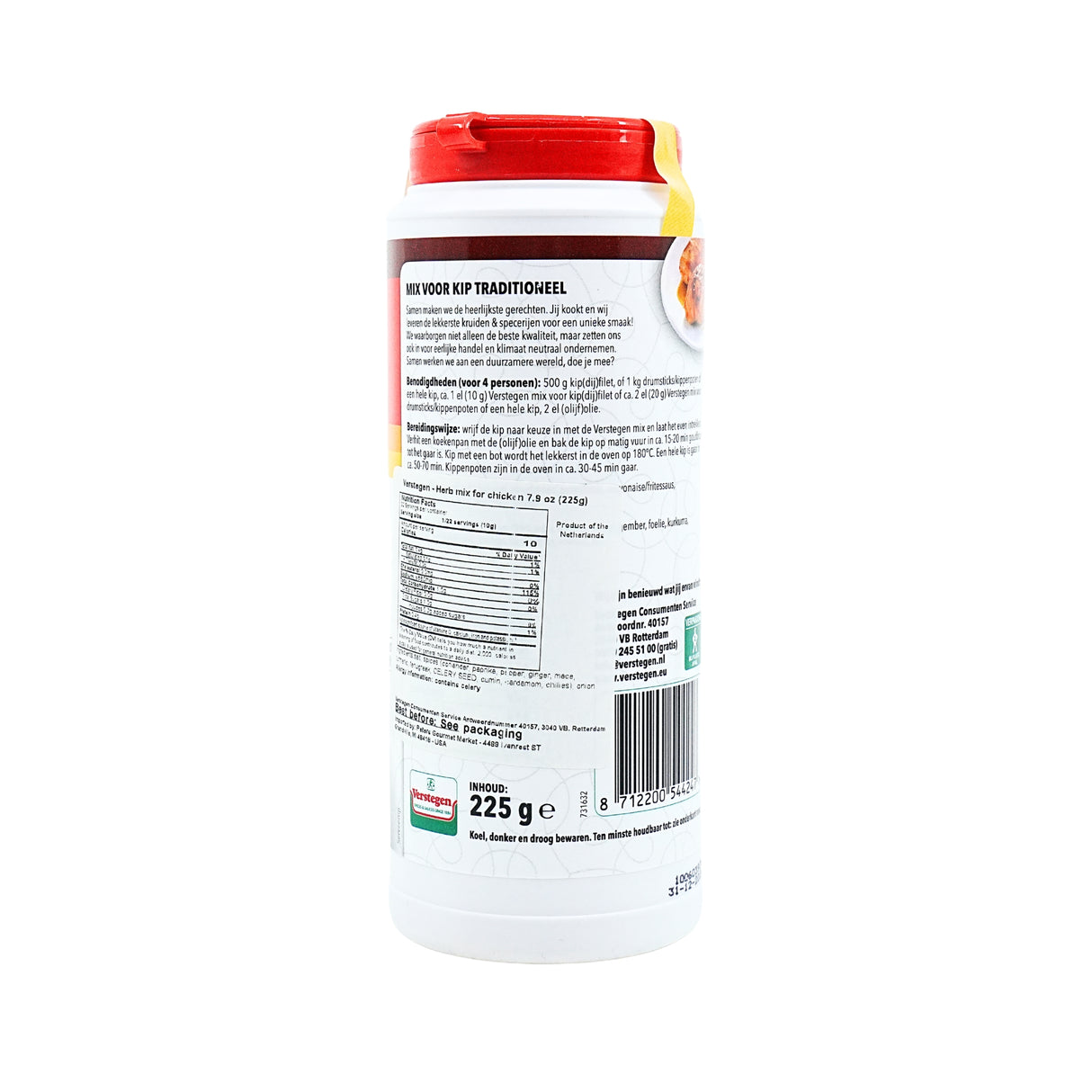 Verstegen Chicken Spices 7.9oz Shaker (Kip)