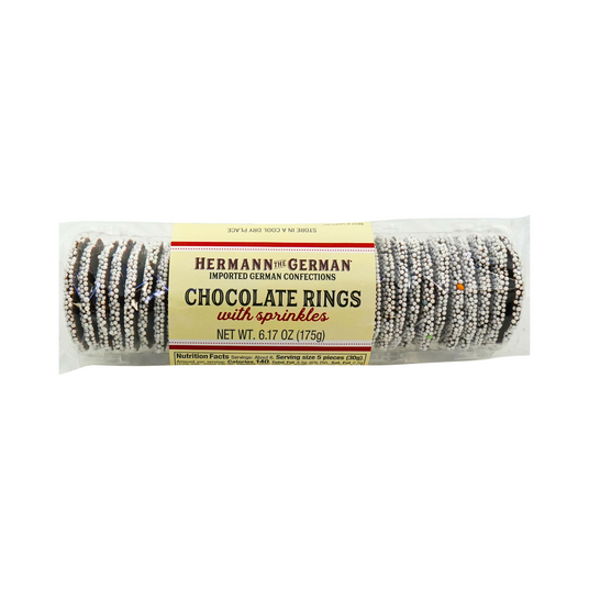 Hermann the German Chocolate Rings With Sprinkles 6.17 oz