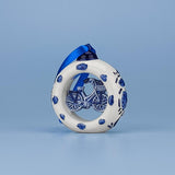 Ceramic Christmas Ornament  Ring with Bicycle