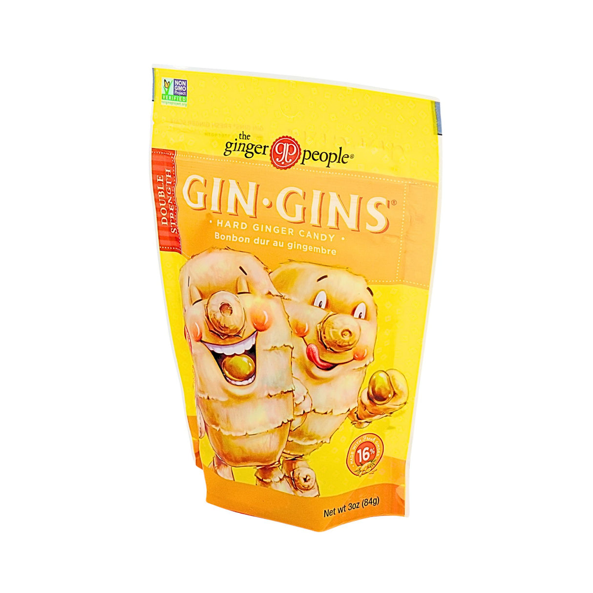 Ginger People Gin Gins Double Strength Hard Ginger Candy 3 oz Bag