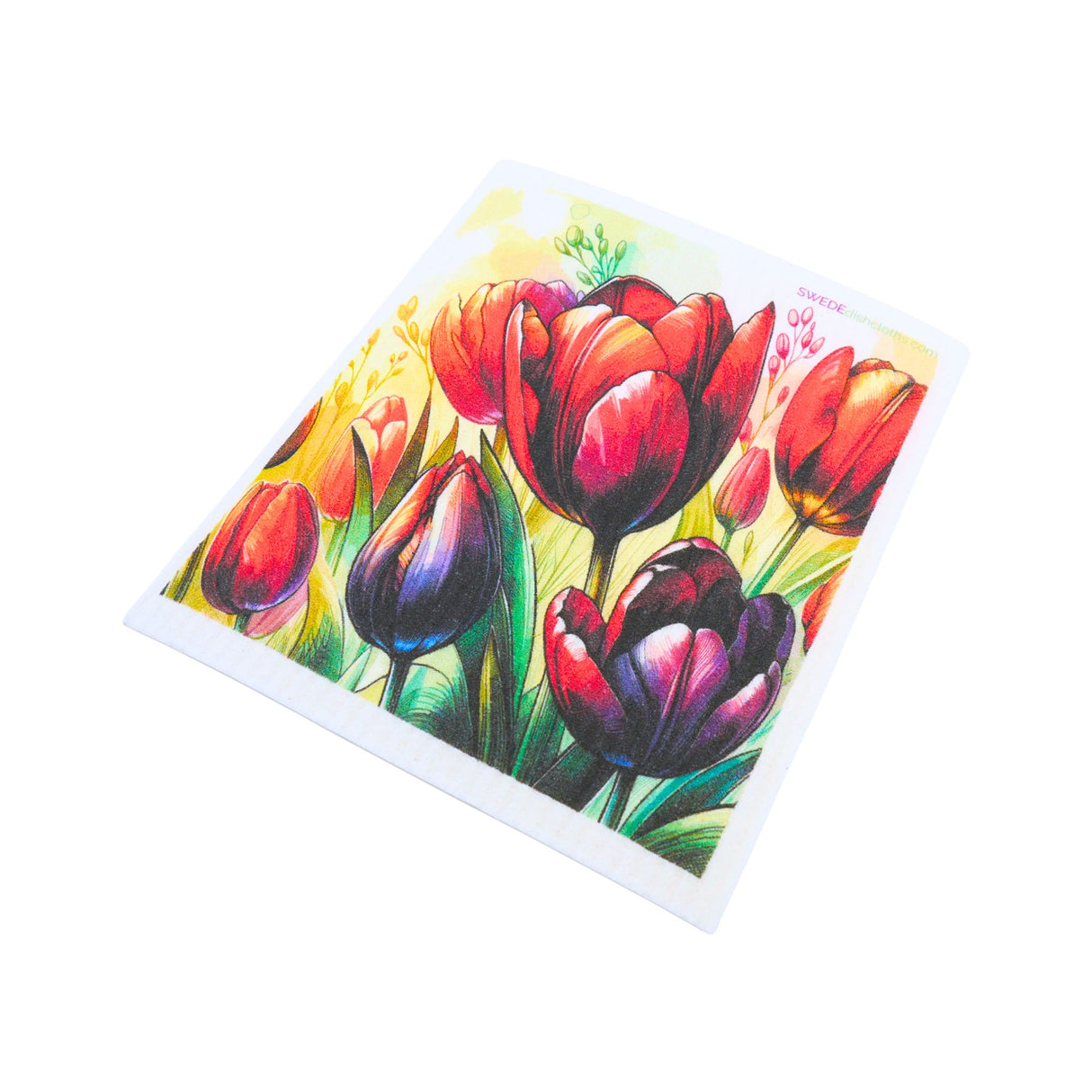 Colorful Tulips Swedish Dishcloth