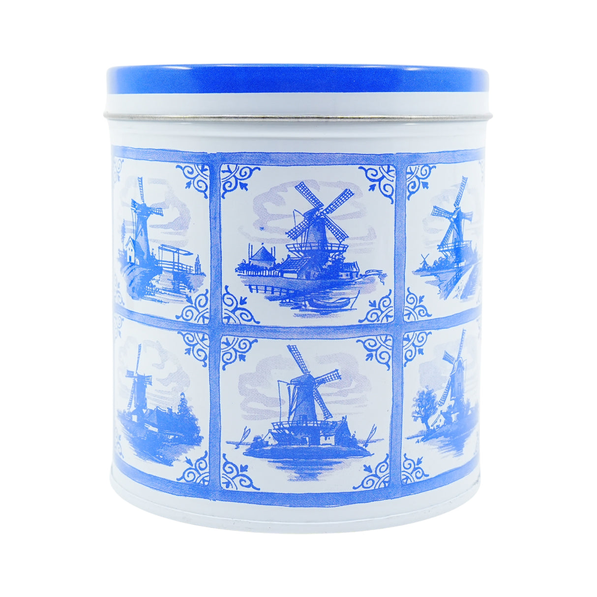 Holland Delft Square Tile Tin with  Stroopwafels