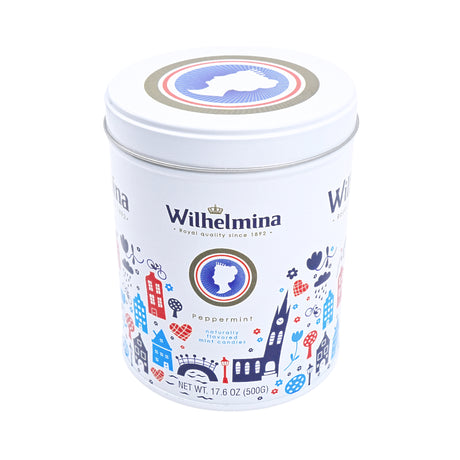 Wilhelmina Peppermint Folk Art Tin 17.6 Oz