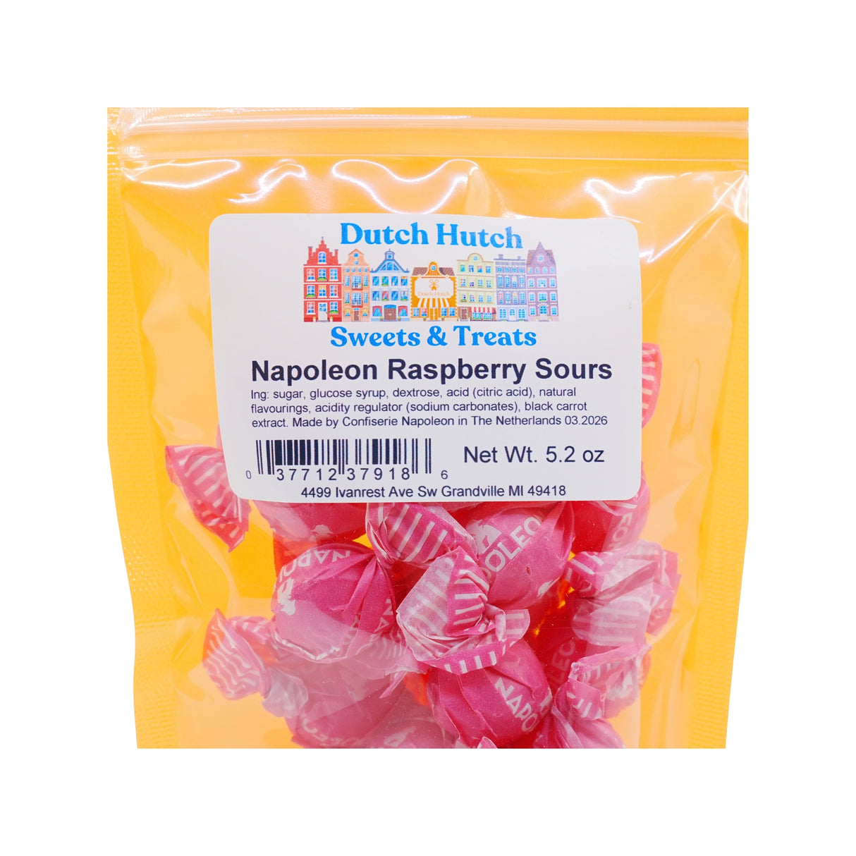 Dutch Hutch Napoleon Raspberry Sours 5.2 oz bag
