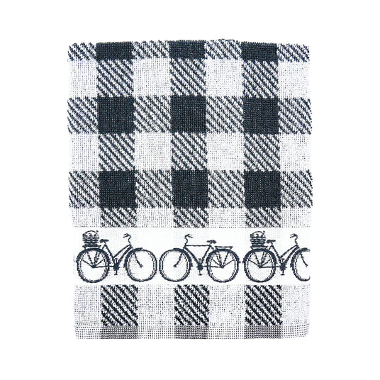 Twentse Black with Bicycles HAND Towel 20x20 inch