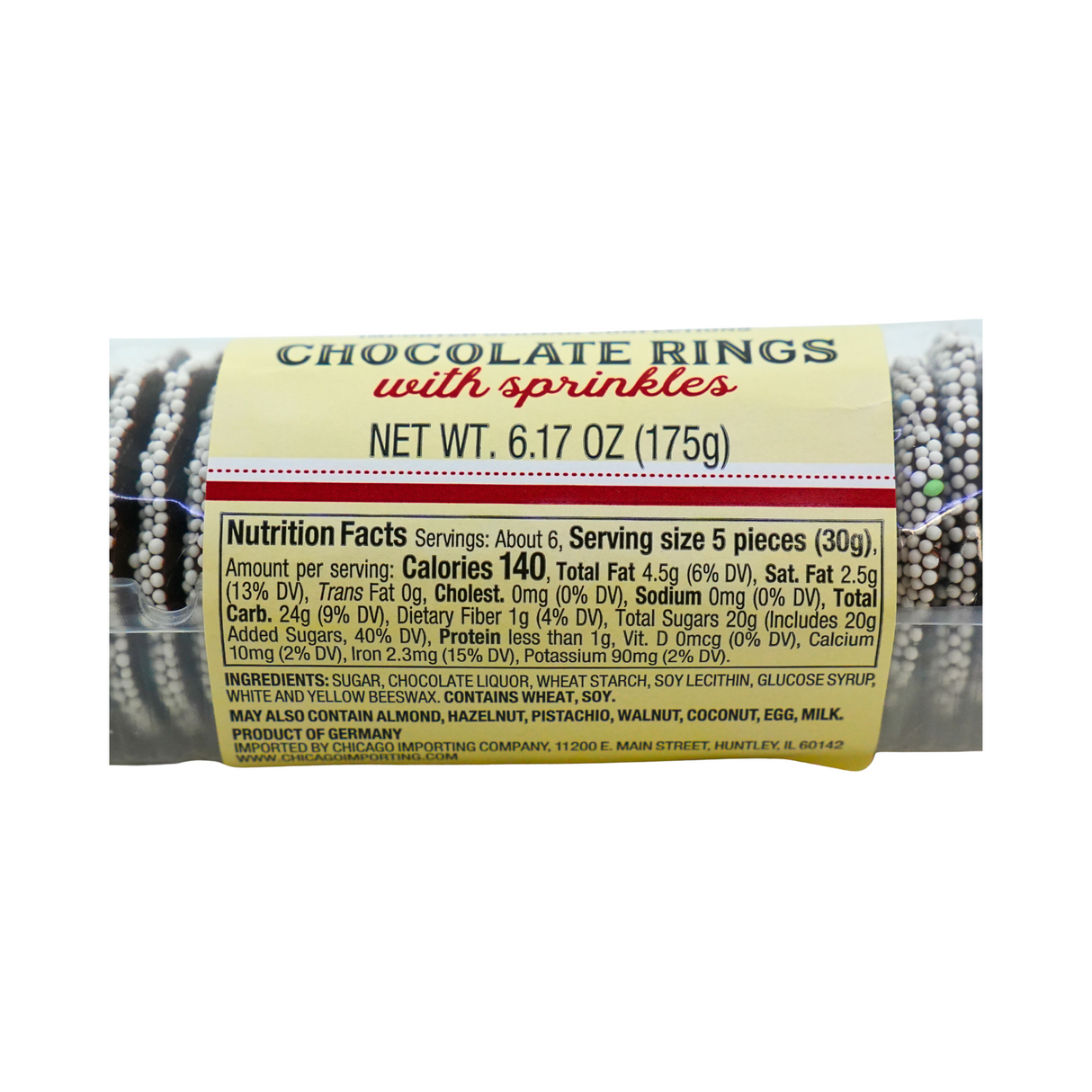 Hermann the German Chocolate Rings With Sprinkles 6.17 oz