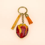 Key Ring Pretty Tulips with Holland Charm Orange