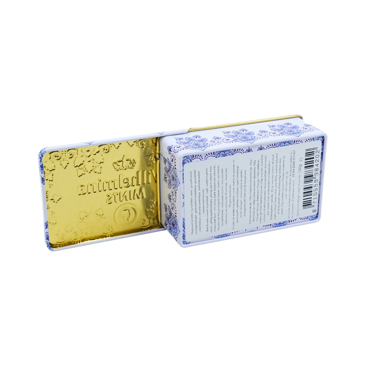 Wilhelmina Mints Mini Delft Tin Slide Top  3.5 oz