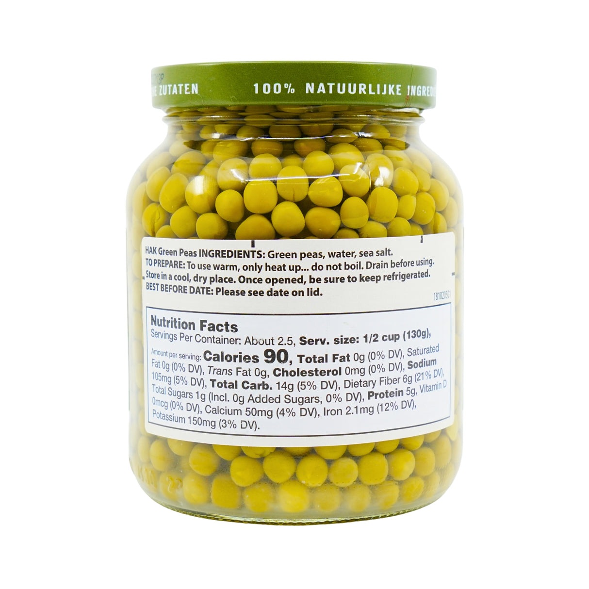 Hak Green Peas 12.5 oz jar