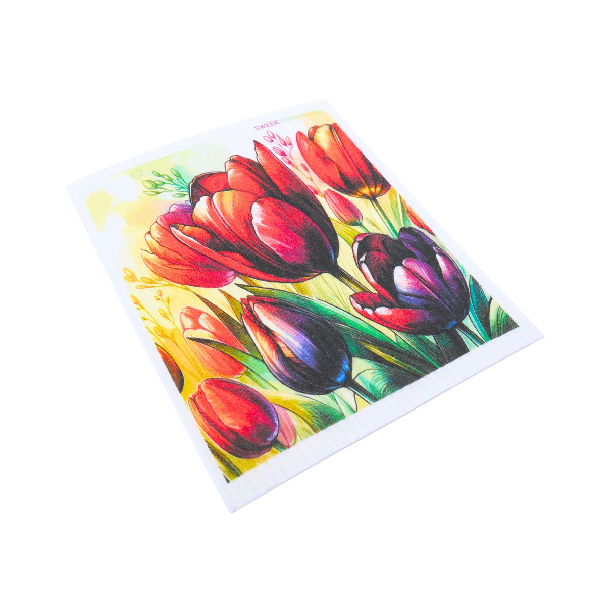 Colorful Tulips Swedish Dishcloth