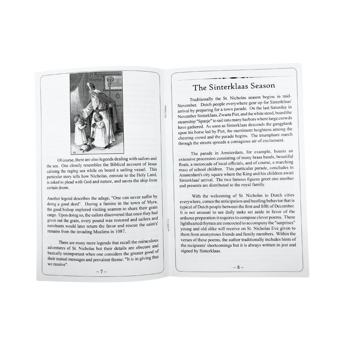 A Dutch Christmas "The Legend Of Sinterklaas" Sinterklaas Booklet