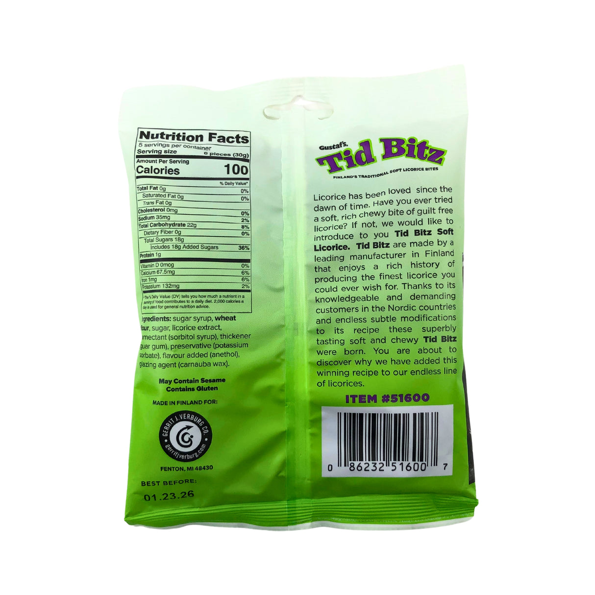 Gustafs Tid Bitz Soft Licorice Bites 5.2 Oz