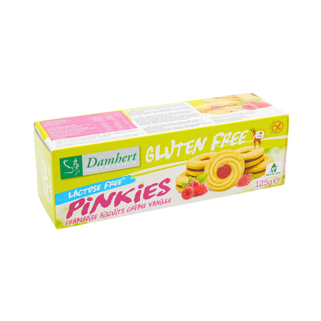 Damhert Gluten Free Pinkies Rasberry and Vanilla Cream Biscuits 4.4  Oz