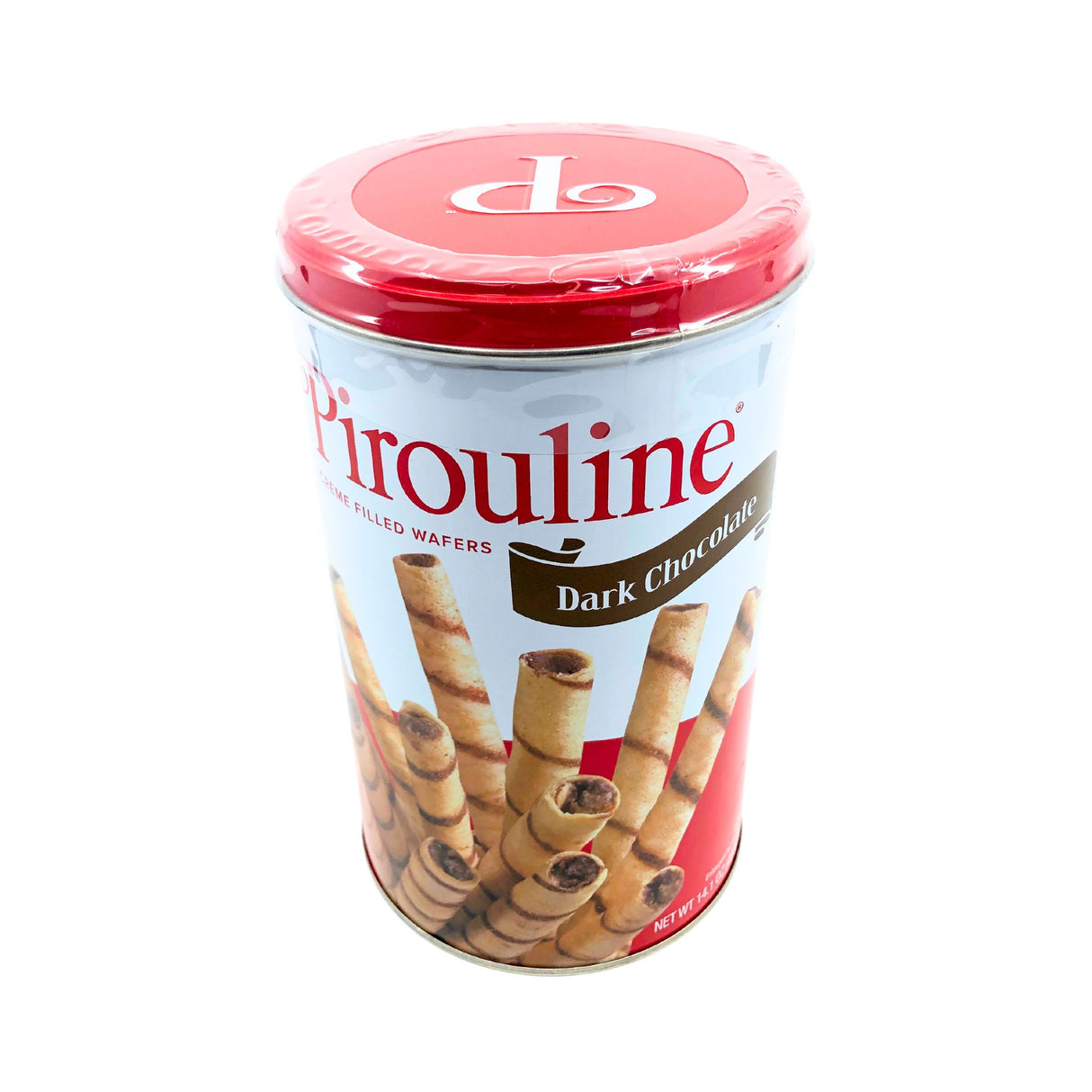 Debeukelaar Pirouline Dark Choc Wafer Rolls 14 oz tin