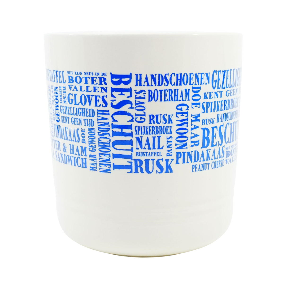Dutch & English Word Art Mug  Blue Printing 14oz
