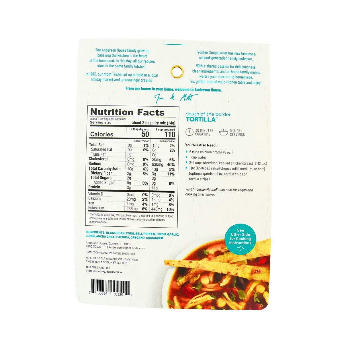 Frontier Soups South of The Border Tortilla Soup Mix