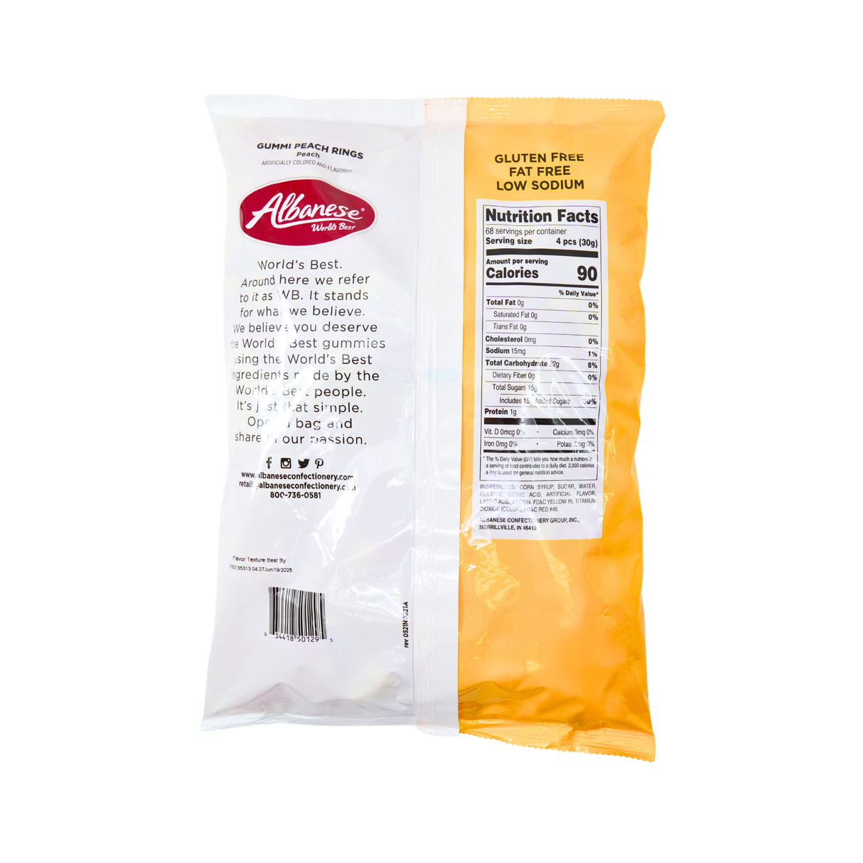 ALB Gummi Peach Rings 4.5 lb