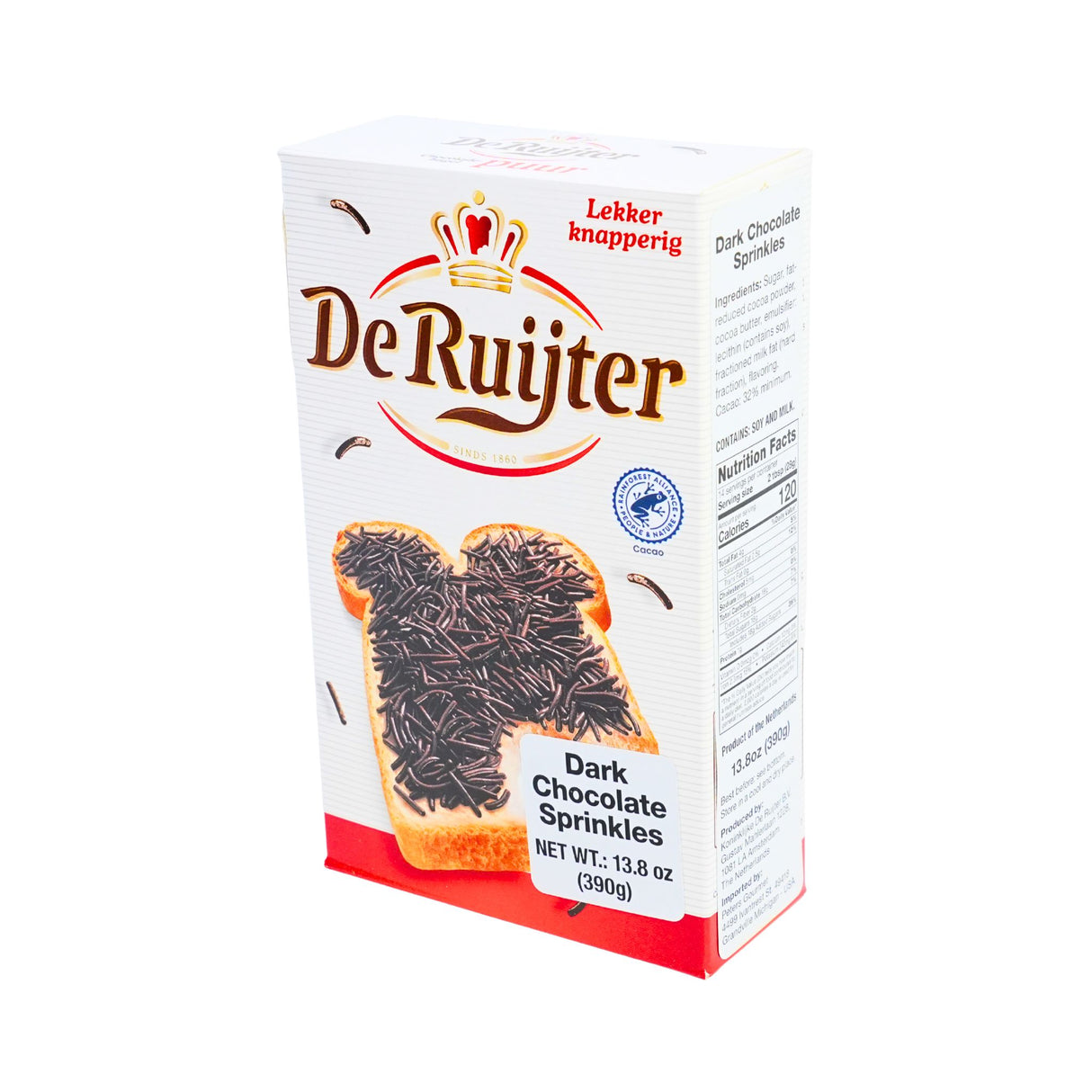 De Ruijter Dark Chocolate Sprinkles Hagelslag 13.8 Ounce Box