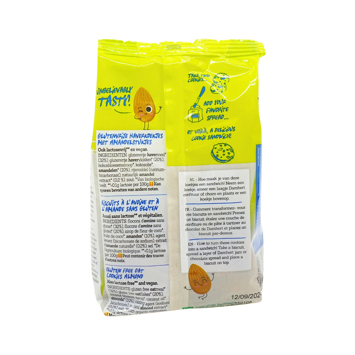 Damhert Gluten  Free Oat Biscuit with Almonds  5.29 Oz