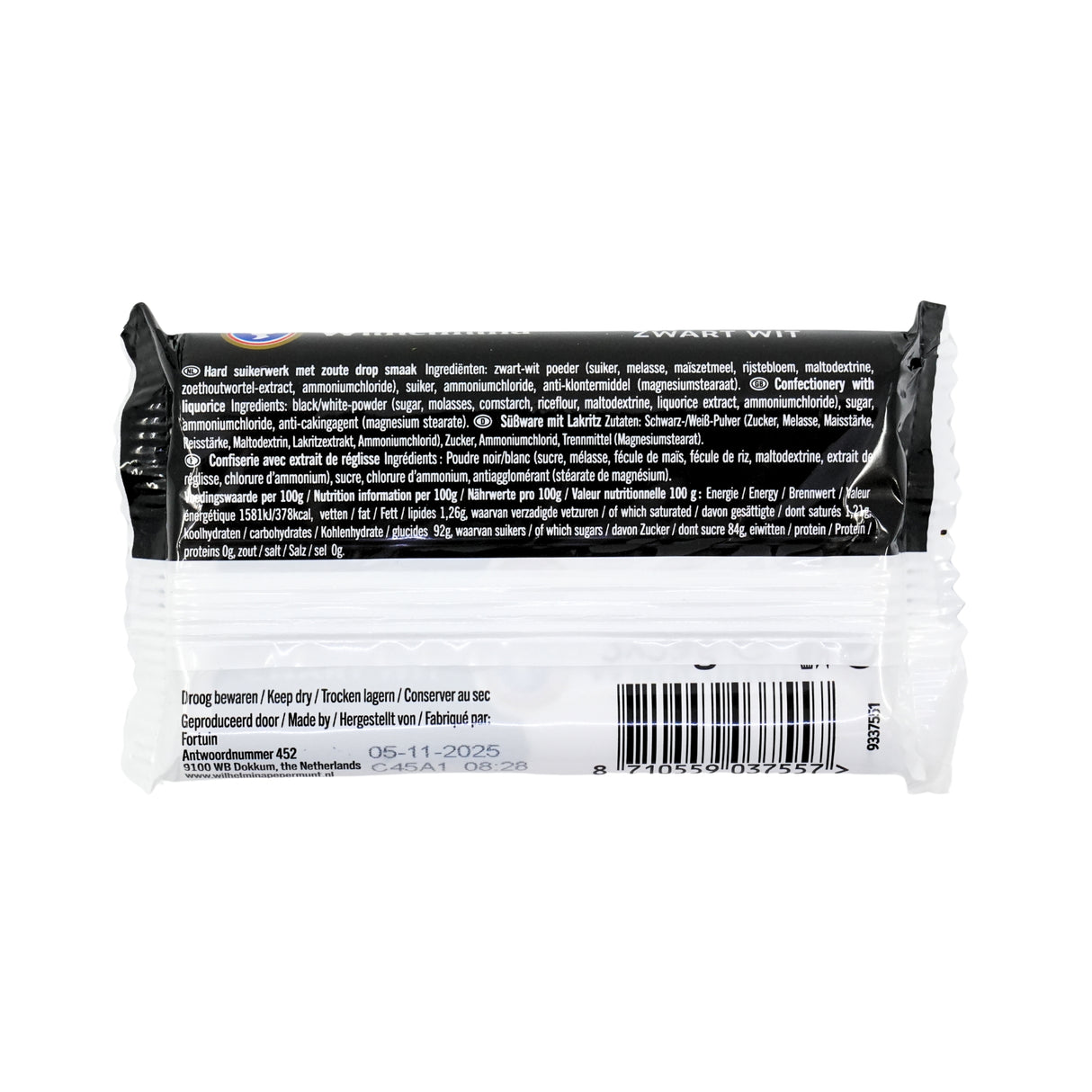Wilhelmina Zwart Wit Black and White Licorice Roll 3 pack (vegan)