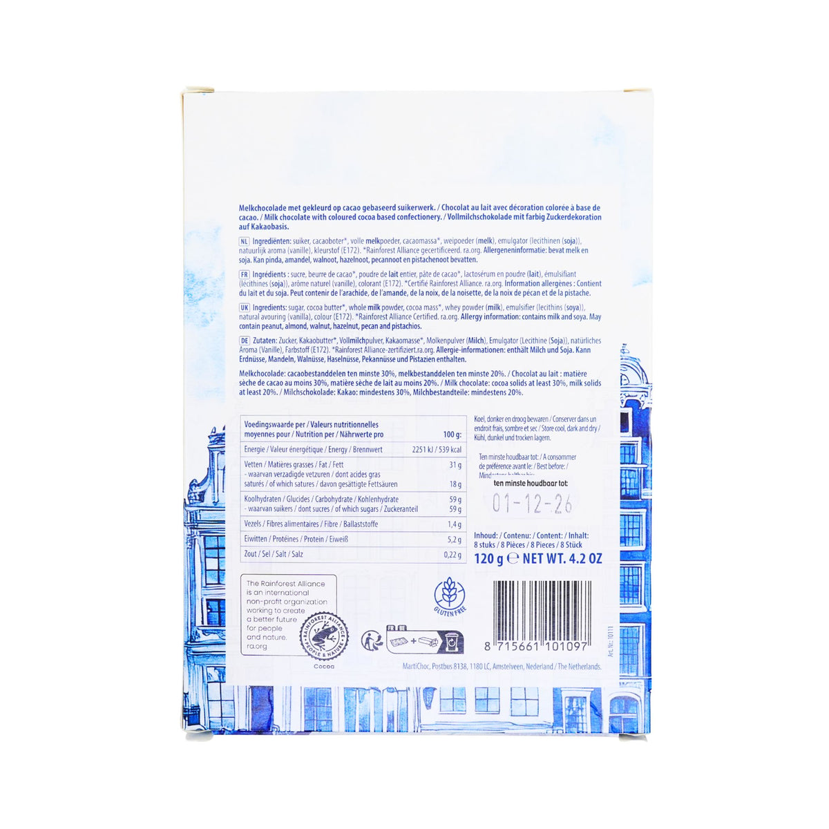 Martinez Milk Chocolate Canal Houses  4.2 Ounce 8 ct Box