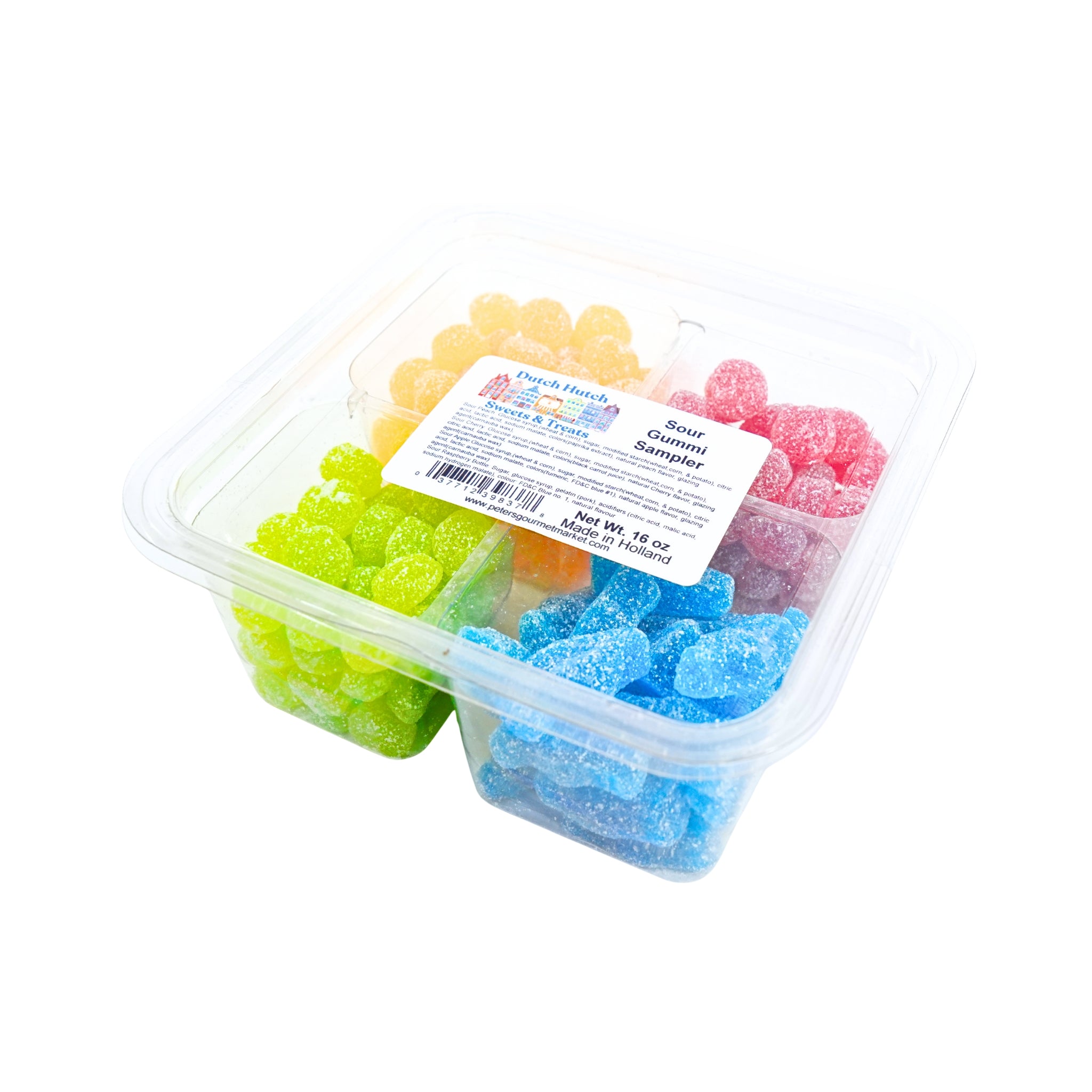 Dutch Hutch Sour Gummi 4 flavor Sampler 1 lb – Peters Gourmet Market