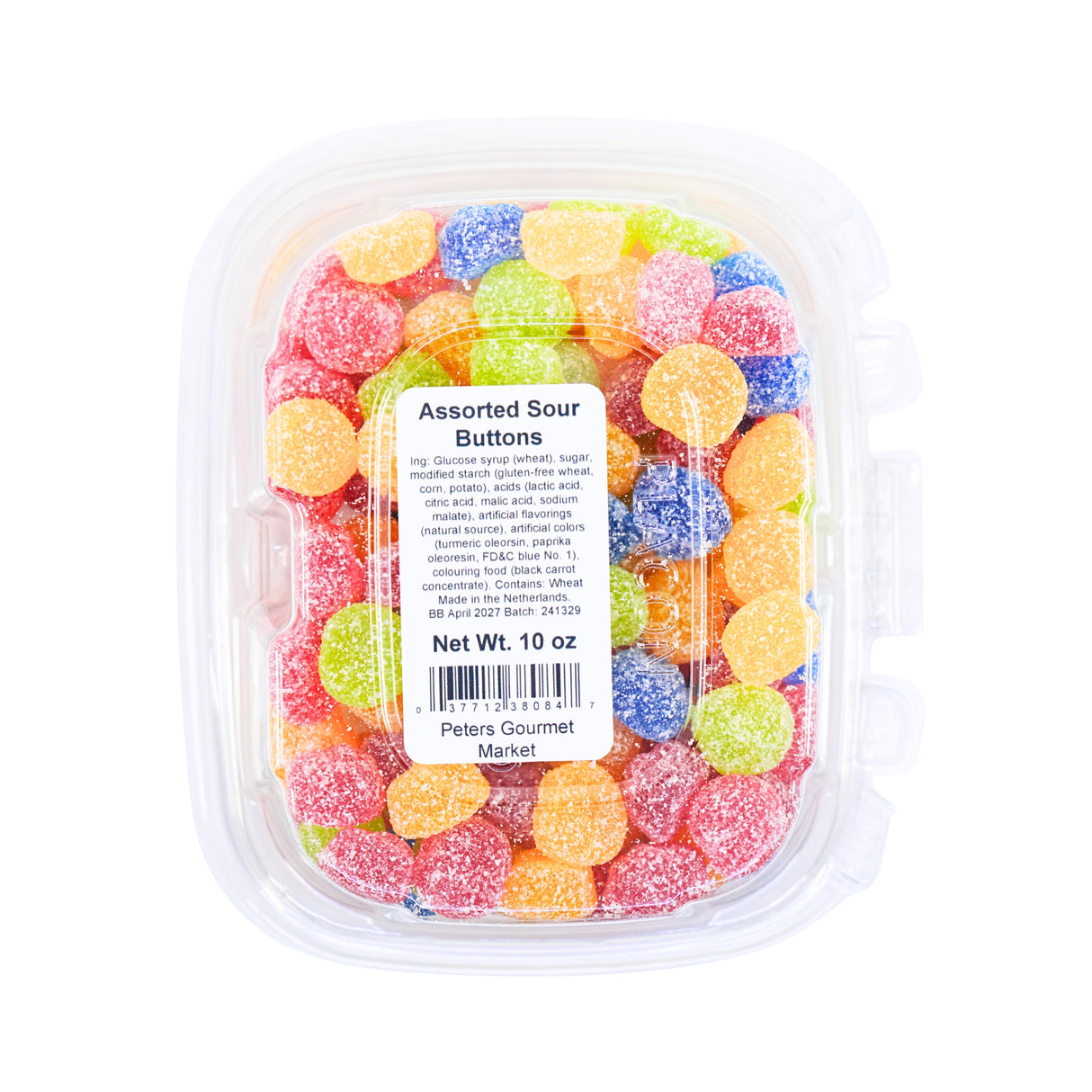 Gustafs Assorted Sour Buttons 10 oz tub