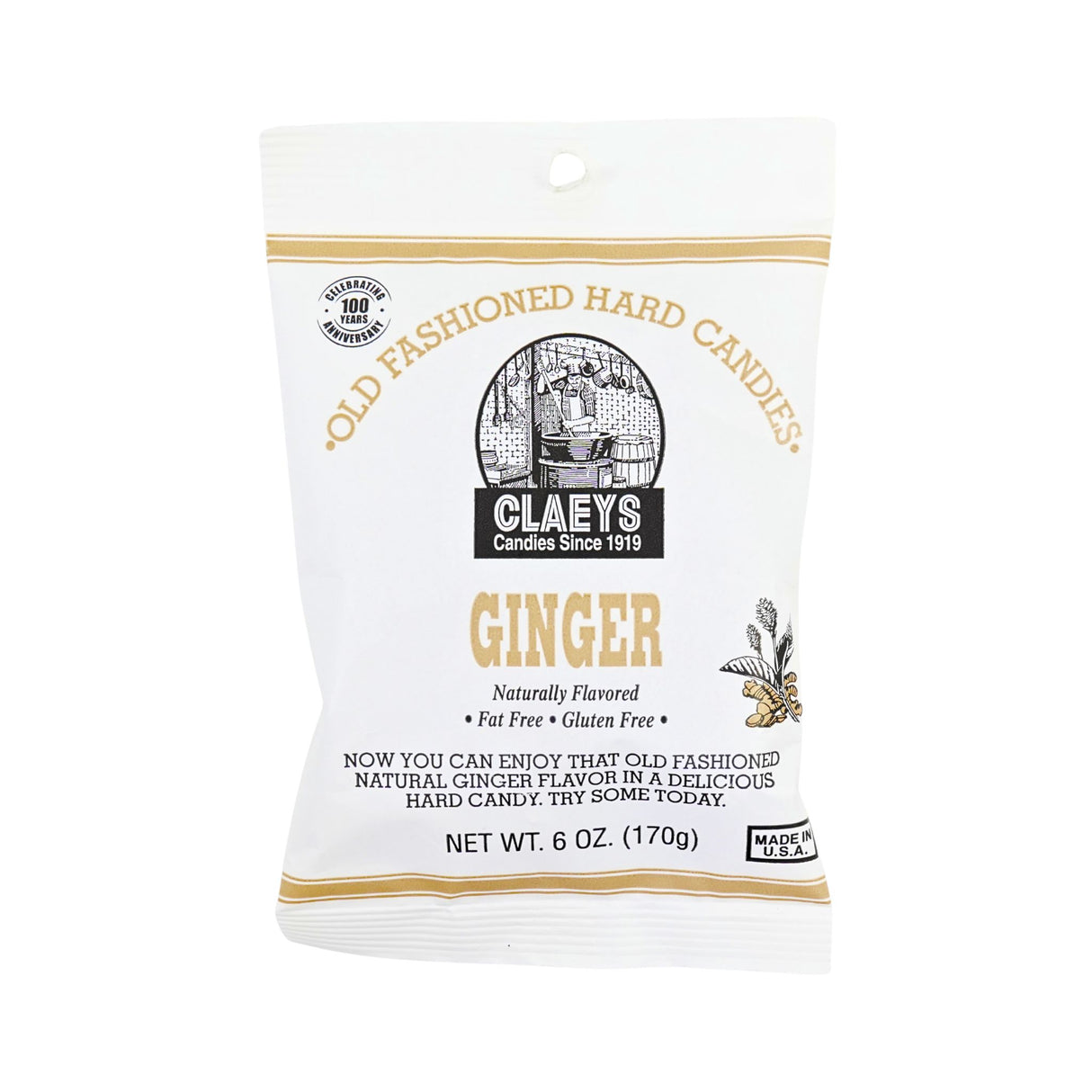 Claeys Sanded Ginger Candy 7 oz