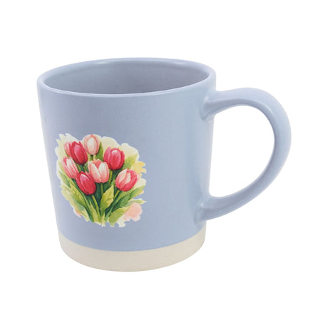 Tulip Watercolor Slate Blue Mug 13 oz