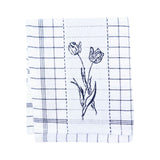 DDDDD Lisse White and Blue Tea Towel 24x23 inch