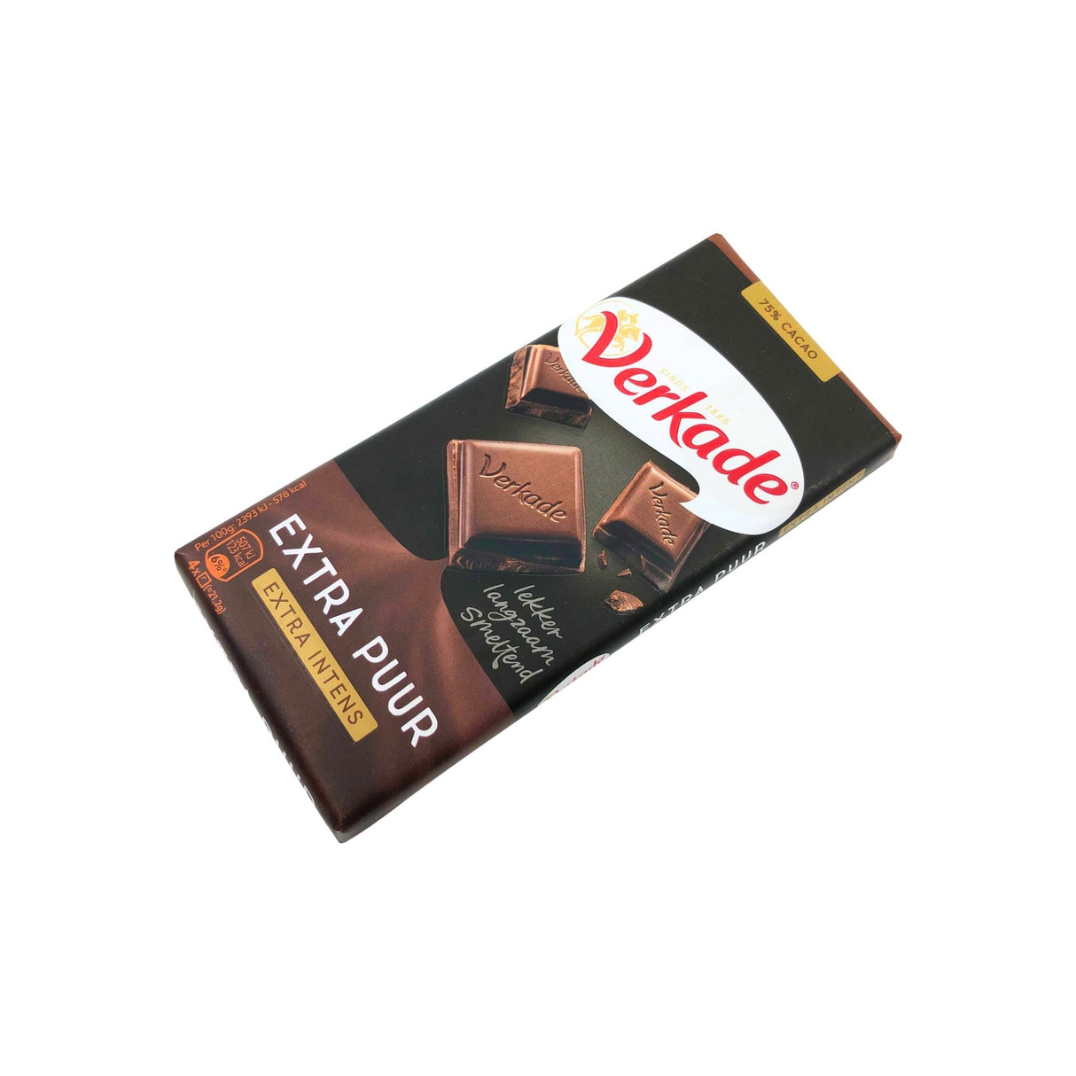 Verkade Extra Dark (Puur) Chocolate Bar 3.9 oz