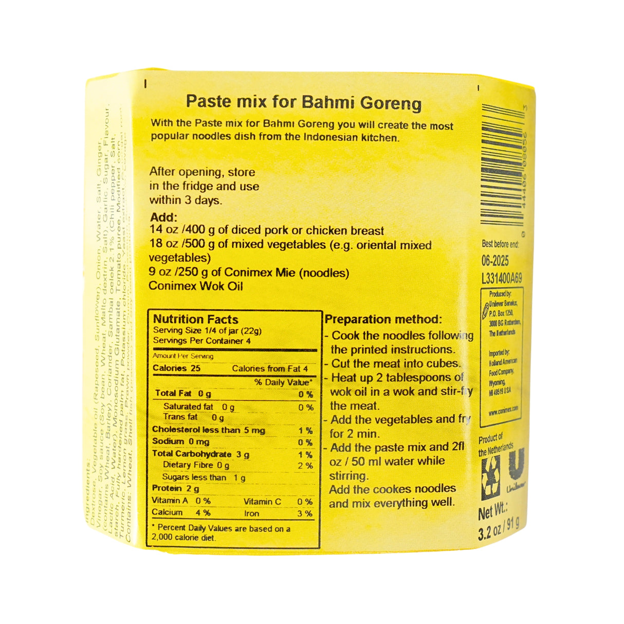 Conimex Spice Paste for Bami Goreng 3.2 oz