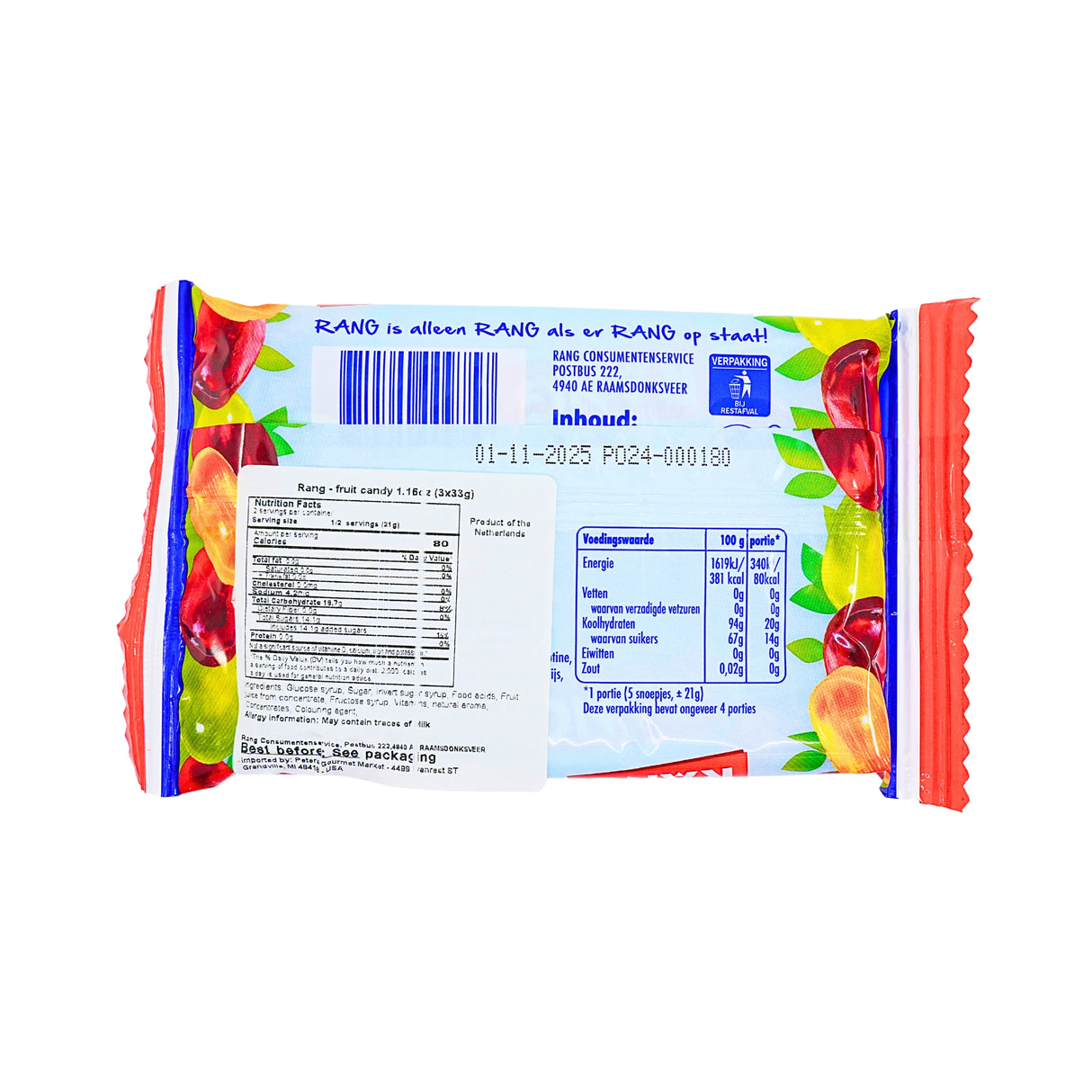 Rang Assorted Fruit Candy 3 Roll Pack