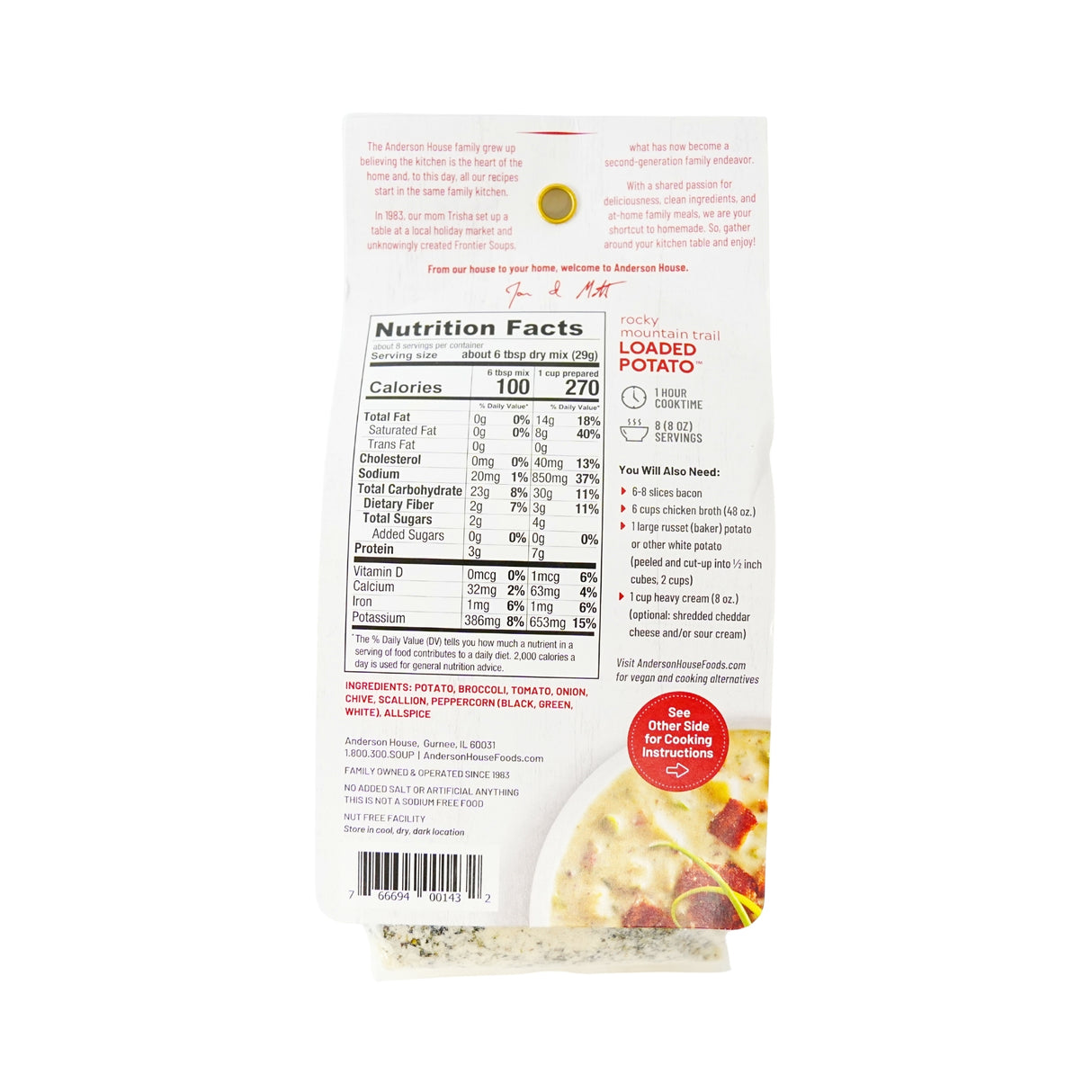 Frontier Soups Rocky Mountain Trail  Loaded Potato Soup Mix