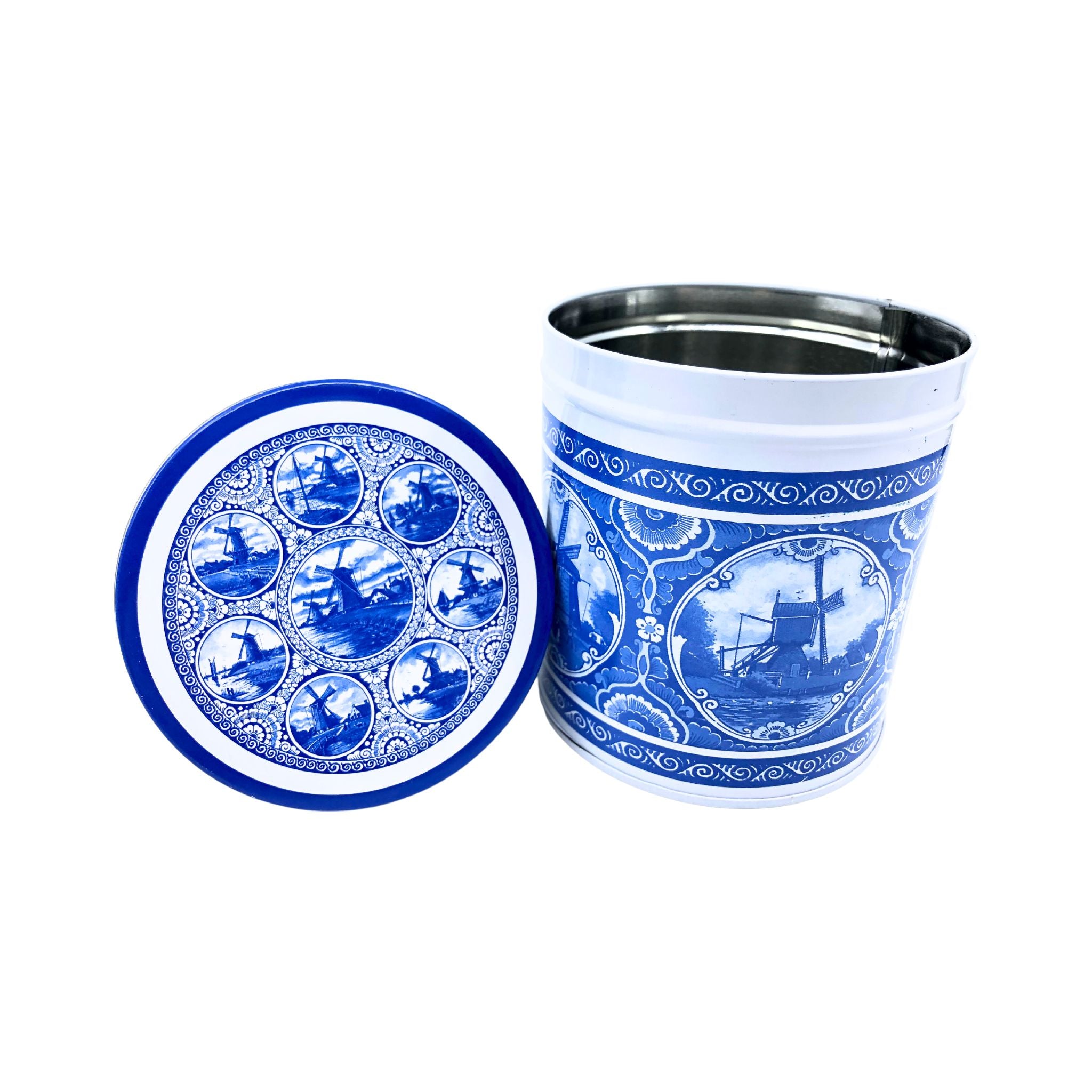 Stroopwafel Tin Mill Round Delft EMPTY – Peters Gourmet Market