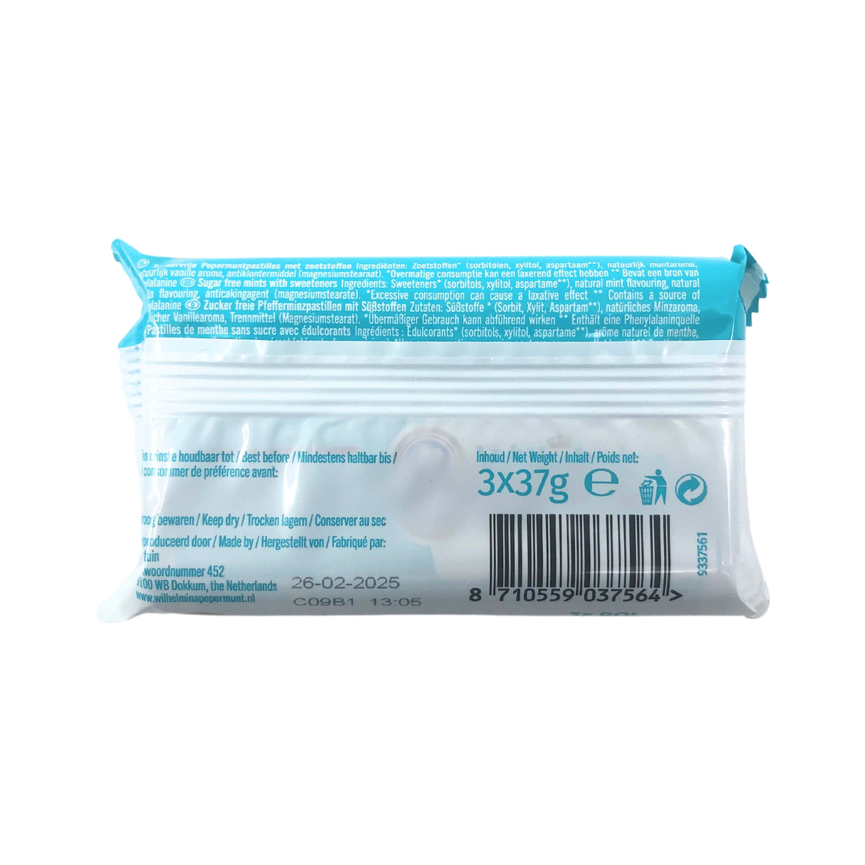 Wilhelmina Sugarfree Peppermint Rolls Vegan 3 pack