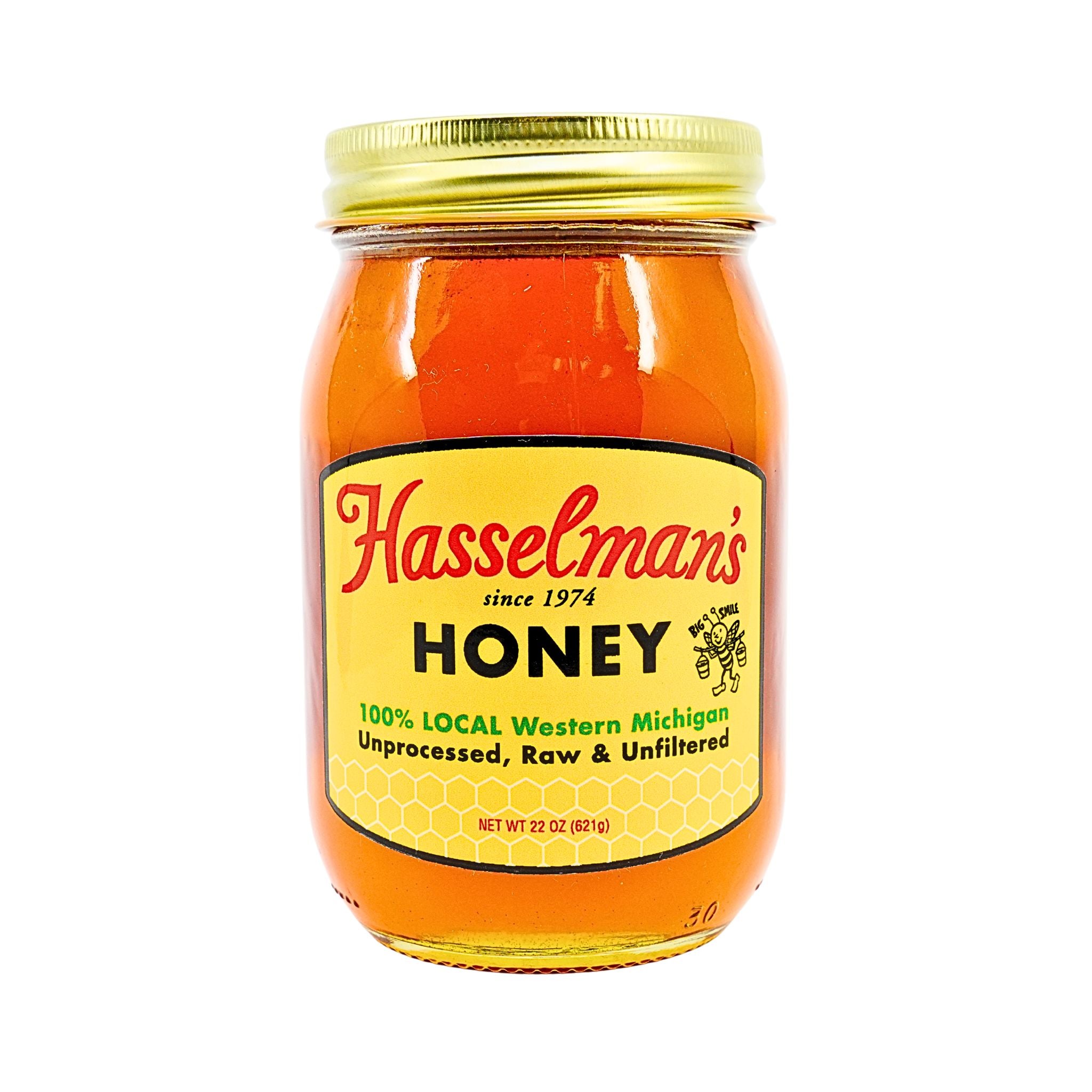 HATE HONEY「DETOROIT」 Hasselmans Unprocessed and Unfiltered Honey Pint Jar 22 oz