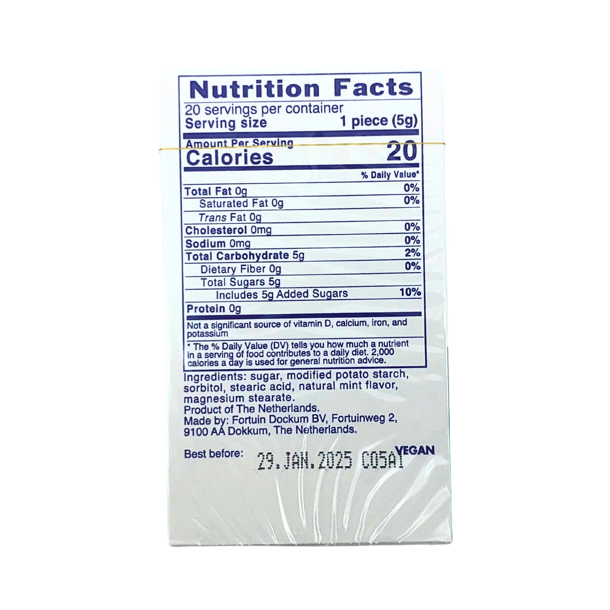 Wilhelmina Vegan Wintergreen mints 3.5 oz box