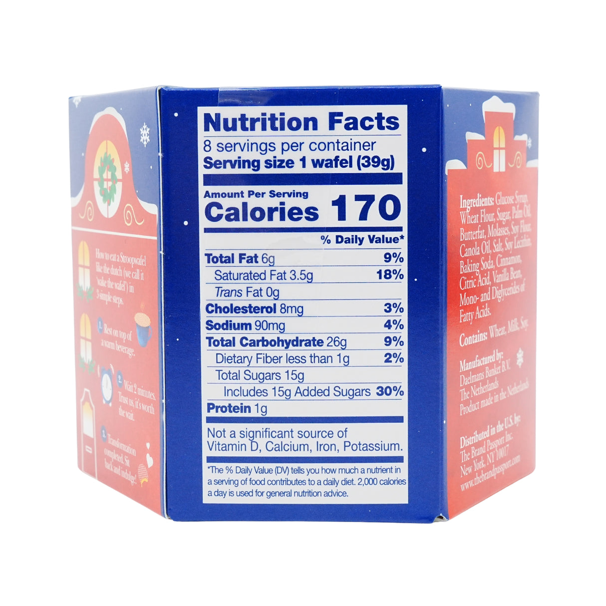 Daelmans  Holiday Syrupwafer Hex 8.11 Oz Box