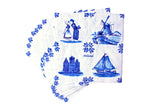 Napkins Delft pattern Paper 4 motifs 6.5 x 6.5 inches 20/package