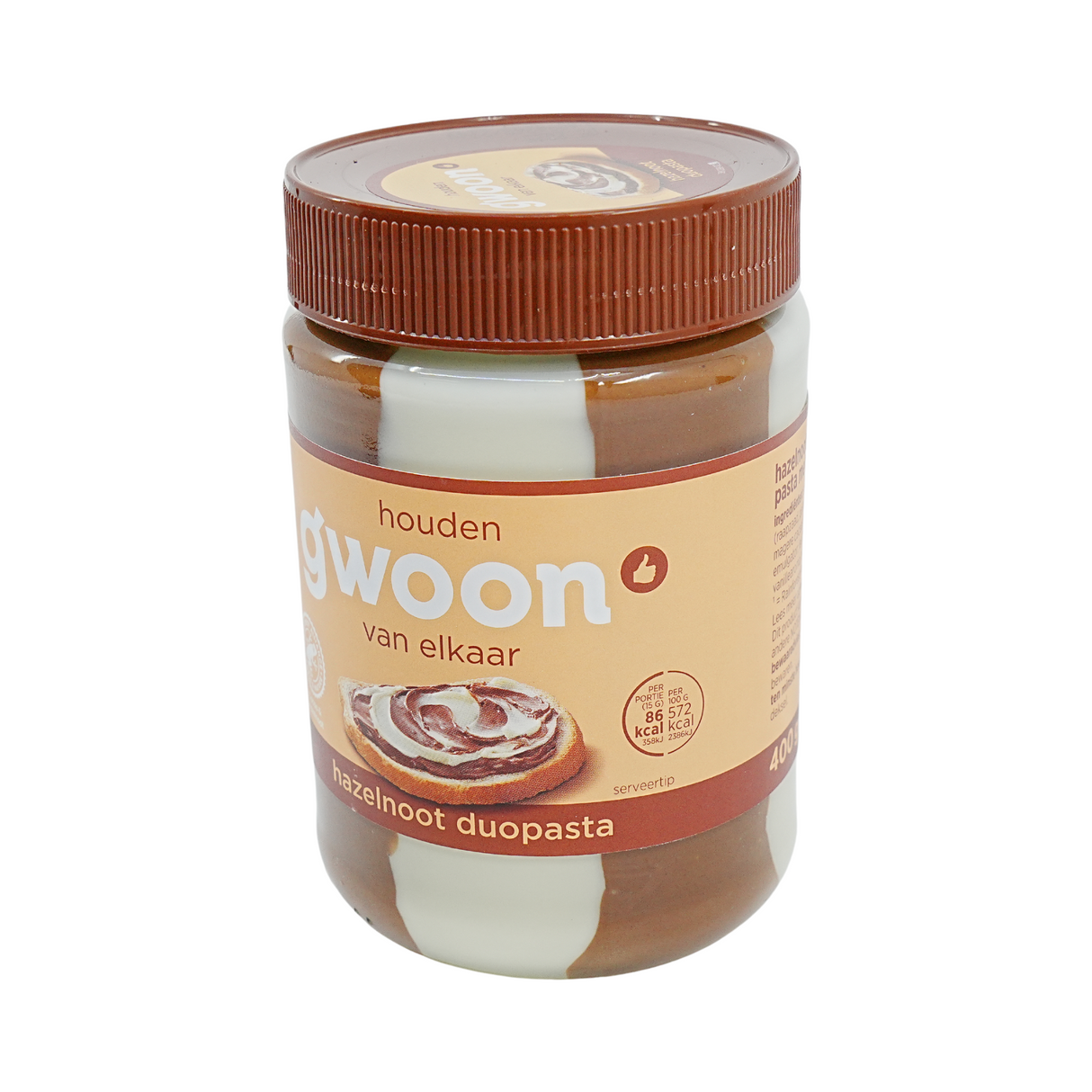 Gwoon DUO Hazelnut & White Chocolate Spread 14 oz jar