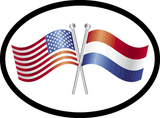Car Sticker Netherlands & USA Flag Friendship