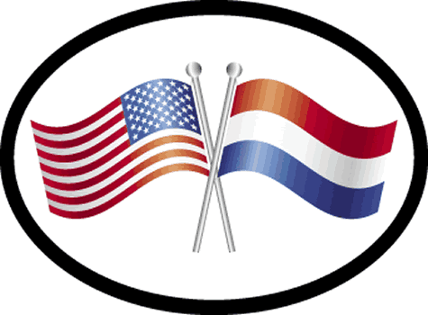 Car Sticker Netherlands & USA Flag Friendship