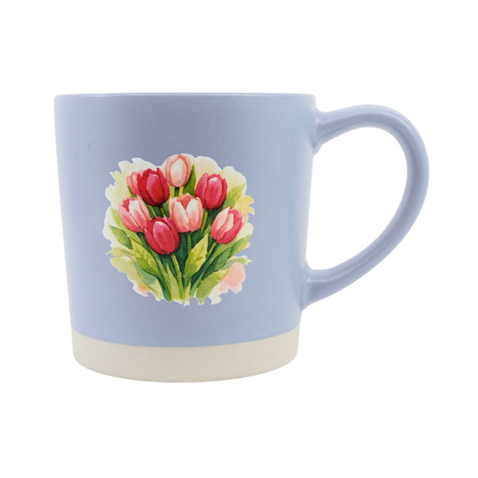Tulip Watercolor Slate Blue Mug 13 oz